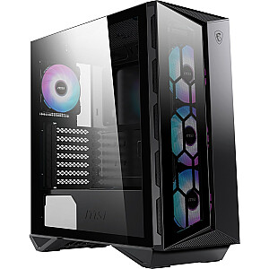 Корпус игрового компьютера MSI MPG GUNGNIR 110R Mid Tower, черный, USB 3.2 Gen2 Type C, 4x 120-мм вентилятора ARGB, Mystic Light Sync, плата управления от 1 до 6 ARGB, 2 панели из закаленного стекла, ATX, mATX, mini-ITX