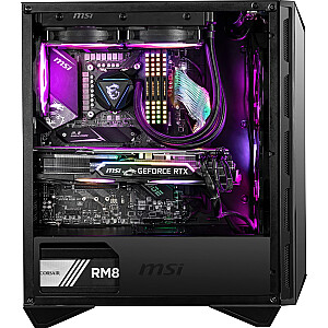Корпус игрового компьютера MSI MPG GUNGNIR 110R Mid Tower, черный, USB 3.2 Gen2 Type C, 4x 120-мм вентилятора ARGB, Mystic Light Sync, плата управления от 1 до 6 ARGB, 2 панели из закаленного стекла, ATX, mATX, mini-ITX