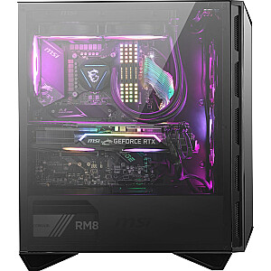 Корпус игрового компьютера MSI MPG GUNGNIR 110R Mid Tower, черный, USB 3.2 Gen2 Type C, 4x 120-мм вентилятора ARGB, Mystic Light Sync, плата управления от 1 до 6 ARGB, 2 панели из закаленного стекла, ATX, mATX, mini-ITX