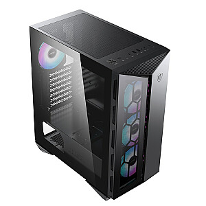 Корпус игрового компьютера MSI MPG GUNGNIR 110R Mid Tower, черный, USB 3.2 Gen2 Type C, 4x 120-мм вентилятора ARGB, Mystic Light Sync, плата управления от 1 до 6 ARGB, 2 панели из закаленного стекла, ATX, mATX, mini-ITX