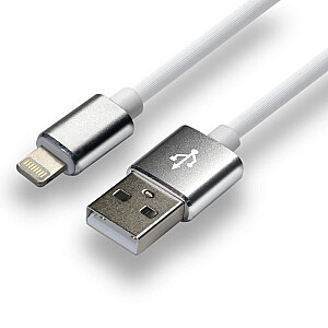 everActive USB kabelis 1m - balts, silikons, ātra uzlāde, 2.4A - CBS-1MW