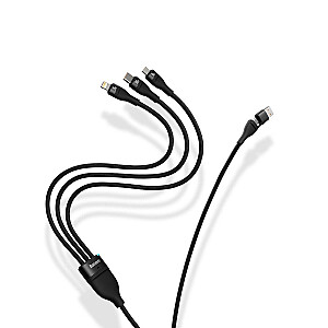 Baseus Flash Series II USB Type C / USB Type A cable - USB Type C / Lightning / micro USB 100 W 1.2 m black (CASS030101)