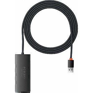 USB centrmezgls Baseus 1x USB-C + 4x USB-A 3.0 (WKQX030201)