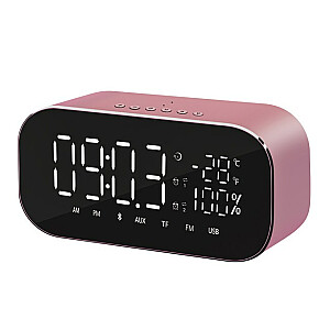 Akai ABTS-S2GD digitālais radio pulkstenis rozā krāsā