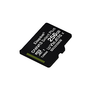Kingston Technology Canvas Select Plus 256 GB MicroSDXC 10. klases UHS-I atmiņas karte
