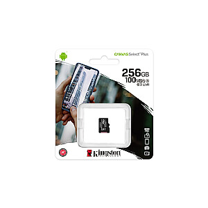 Kingston Technology Canvas Select Plus 256 GB MicroSDXC 10. klases UHS-I atmiņas karte