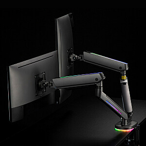 2x NanoRS spēļu monitora stiprinājums 17" - 32" Regulējams RGB LED galda stiprinājums Augstumā regulējams grozāms slīpums Maks. 9 kg VESA 75x75 / 100x100