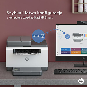HP LaserJet MFP M234sdn melnbaltais printeris, maza biroja printeris, drukāšana, kopēšana, skenēšana, skenēšana uz e-pastu; Skenēt uz PDF; Kompakts izmērs; Energoefektīvas; Ātra divpusēja drukāšana; ADF 40 loksnes