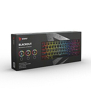 Mehāniskā tastatūra SAVIO BLACKOUT Red (Red Outemu), melna