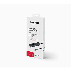 Разветвитель Fusion USB-C на 4 x USB 3.0 5 Гбит/с, черный (EU Blister)