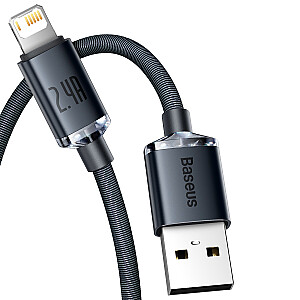 Baseus Crystal провод USB to Lightning 2.4A 1.2m черный