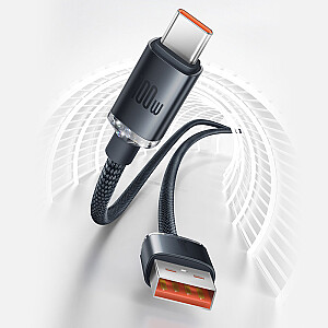 Baseus Crystal Shine Series провод с быстрой зарядкой USB / USB Type A - USB Type C 100W 2m черный