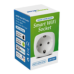 GreenBlue WiFi ligzda ar tālvadības pulti, Android/iOS/Alexa/Google Home, enerģijas taupīšana. Enerģija, taimeris, maks. 3680 W tips F GB720 F