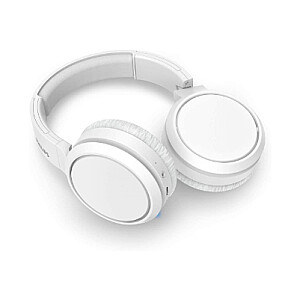 Philips Wireless Headphones TAH5205WT/00, Bluetooth, 40-мм излучатели, закрытая конструкция, компактная складная конструкция, белые