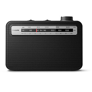 Philips portable radio TAR2506/12, Analog FM/MW radio, AC or battery operated (2x D batteries)