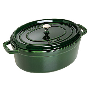 Кастрюля овальная чугунная STAUB 40509-365-0 - зеленая 5,5 л