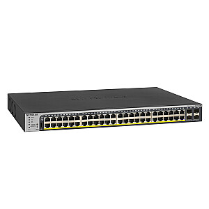 Netgear GS752TPP pārvaldīts L2/L3/L4 Gigabit Ethernet (10/100/1000) Power over Ethernet (PoE) 1U, melns