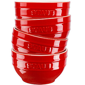 4 apaļu bļodu komplekts STAUB 40508-146-0 - sarkans 14 cm