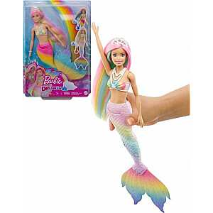 Mattel Barbie Mermaid Doll varavīksnes pārveidošana (GTF89)