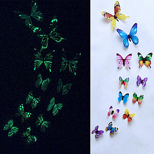 Fusion fluorescējošās uzlīmes guļamistabai "Butterfly" 12 gab
