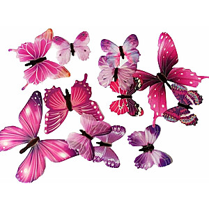 Fusion fluorescējošās uzlīmes guļamistabai "Butterfly" 12 gab (rozā)