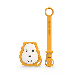 MATCHSTICK MONKEY košļājamā rotaļlieta + knupīša turētājs FLAT FACE, orange, 3 mėn+, MM-SC-FLT-001
