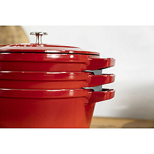 Набор из 3 чугунных посуды с крышкой STAUB 40508-387-0 - красная 24 см