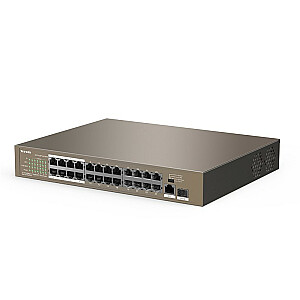 Сетевой коммутатор Tenda TEF1126P-24-250W Неуправляемый Fast Ethernet (10/100) Power over Ethernet (PoE) Серый