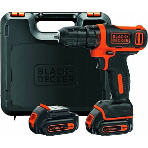 Дрель-шуруповерт Black&Decker BDCDD12KB 10,8 В Аккумуляторы 2 x 1,5 Ач