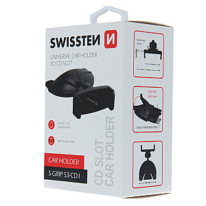 Swissten S-Grip S3-CD1 Universāls Auto Stiprinājums CD Magnetolai Planšetēm / Telefoniem / GPS