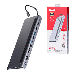 UNITEK HUB USB-C 11IN1, USB-C, RJ45, MST, 100 Вт PD