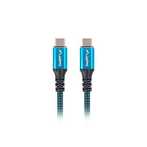 Lanberg CA-CMCM-45CU-0005-BK USB-кабель 0,5 м USB4 Gen 2x2 USB C Черный, Синий