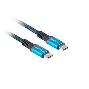 Lanberg CA-CMCM-45CU-0005-BK USB kabelis 0,5 m USB4 Gen 2x2 USB C Melns, zils