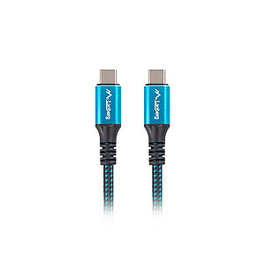 Lanberg CA-CMCM-45CU-0012-BK USB kabelis 0,12 m USB4 Gen 2x2 USB C Melns, zils
