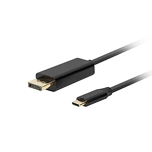 Lanberg video kabeļa adapteris CA-CMDP-10CU-0005-BK 0,5 m USB Type-C DisplayPort Melns