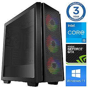 Dators spēlēm INTOP i5-11400F 16GB 250SSD M.2 NVME GTX1650 4GB WIN11