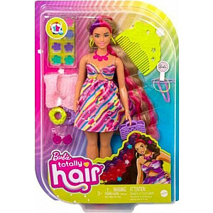Lelle Lalka Barbie Barbie Mattel Barbie Totally Hair (brunete) kleitā ar ziedu apdruku
