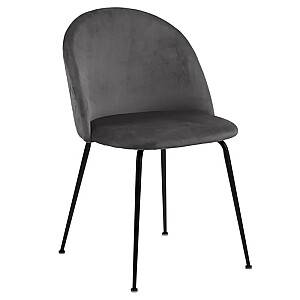 Krēsls LOUISE 49.5x54xH80.5cm melns/pelēks 0000085652