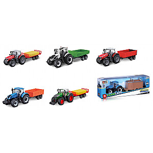 BBURAGO traktors ar piekabi, 10 cm, sortiments, 18-31920