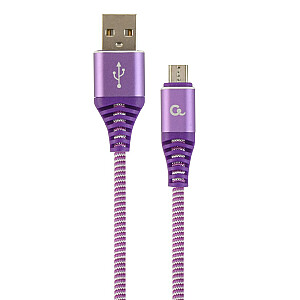 Gembird CC-USB2B-AMBBM-1M-PW USB kabelis USB 2.0 Micro-USB B USB A violets, balts