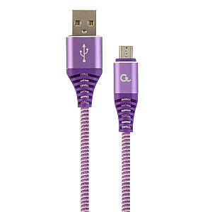 Cablexpert CC-USB2B-AMBBM-2M-PW USB kabelis USB 2.0 USB A Mikro-USB B Violets, balts