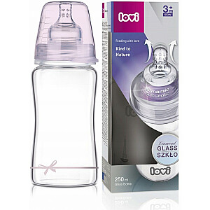 Стеклянная бутылка LOVI DIAMOND GLASS, 250 мл, Baby Shower для девочек, 74/204девочка