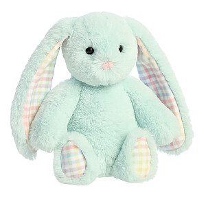 AURORA Rainbow Gingham Bunnies Плюшевый голубой заяц 18 см