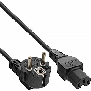 InLine barošanas kabelis, F tips, leņķveida - C15, 1,8 m, melns (16810)