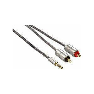 Кабель Hama Jack 3.5mm - RCA (Cinch) x2 2м серебряный (808650000)