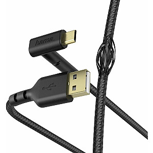 Kabelis Hama USB-A — microUSB 1,5 m, melns (001872150000)