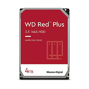Внутренний жесткий диск Western Digital Red Plus WD40EFPX 3,5 дюйма, 4000 ГБ, Serial ATA III
