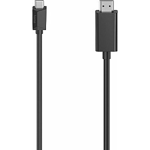 Hama USB-C uz HDMI kabelis 1,5 m melns (002007180000)