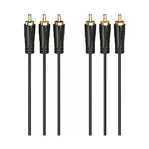 Kabelis Hama RCA (Cinch) x3 - RCA (Cinch) x3 3m melns (002051510000)