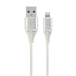 Zibens kabelis Gembird CC-USB2B-AMLM-2M-BW2 sudraba, balts